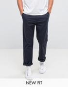 Asos Straight Chinos In Navy - Navy
