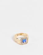 Wftw Blue Stone Signet Ring In Gold