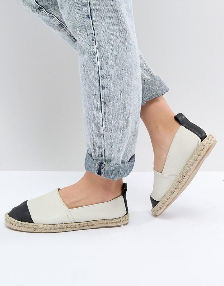 Asos Design Janna Leather Espadrilles - Beige