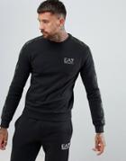 Ea7 Graphic Series Camo Print Crew Neck Logo Sweat In Black - Black