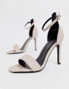 New Look 2 Part Heeled Sandal In Off White - White