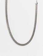 Designb London Flat Chunky Chain Necklace In Silver