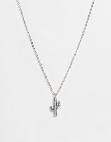 Classics 77 3d Cactus Necklace In Silver
