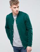 Asos Jersey Bomber Jacket With Snaps - Purple