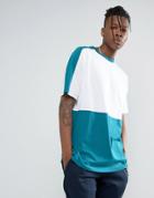 Asos Oversized T-shirt With Color Block And Sleeve Panels - White