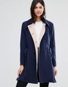Yumi Ponti Trench Coat - Navy