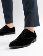 Asos Design Lace Up Dress Shoe In Velvet - Black