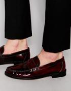 Kg By Kurt Geiger Penny Loafer In Wine Red Leather - Red