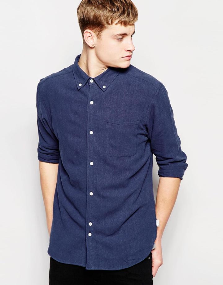 Bellfield Shirt With Button Down Collar - Navy