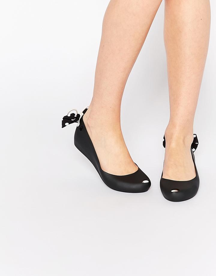 Melissa Black Ultragirl Minnie Mouse Flat Shoes - Black