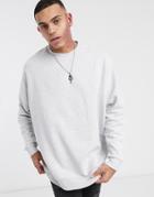 Asos Design Extreme Oversized Sweatshirt In White Marl
