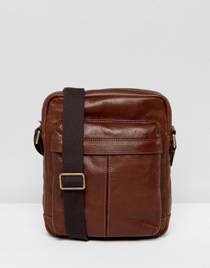Fossil City Flight Bag In Leather - Brown