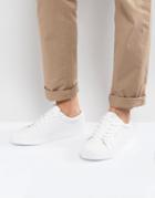Jack & Jones Sable Faux Leather Sneakers In White - White