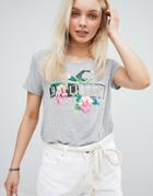 Hollister Drapey T Shirt With Embroidery And Metallic Logo - Gray