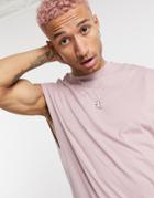 Asos Design Oversized Tank In Washed Lilac-pink