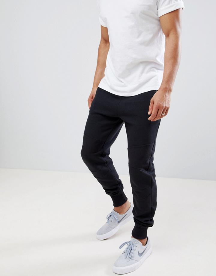 Threadbare Biker Slim Fit Jogger - Black