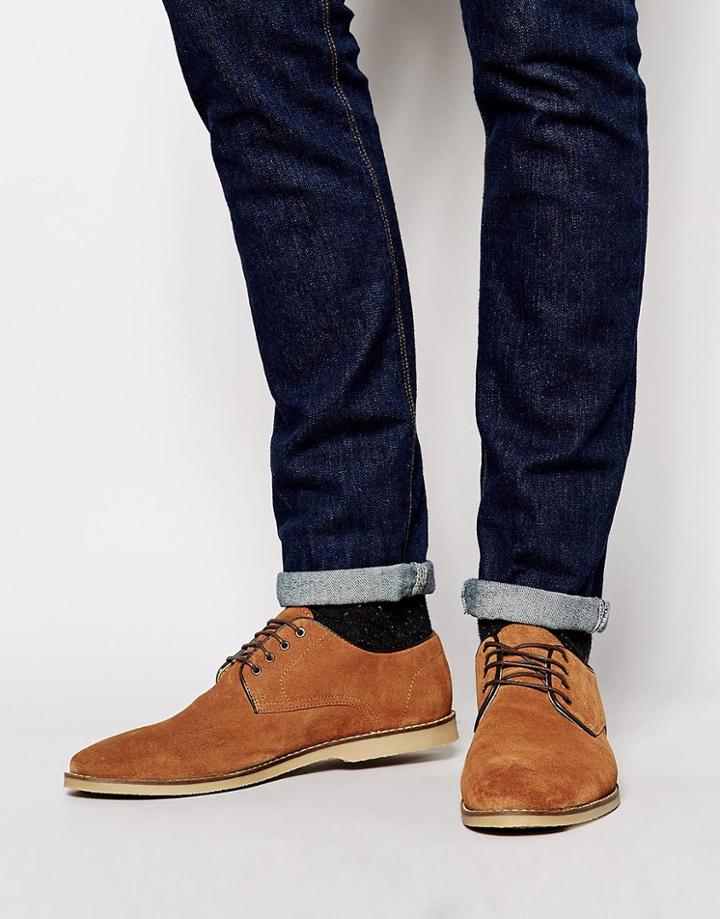 Asos Desert Shoes In Tan Suede - Tan