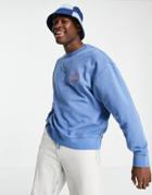 Levi's Relaxed Fit Circle Logo Sweatshirt In Garment Dye Star Sapphire Blue-blues