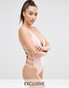 Wolf & Whistle Textured Nude Swimsuit - Nude