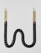 Asos Oversized Sunglasses Chain In Black And Gold - Black