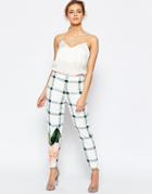 Ted Baker Trellis Check Crop Pant - White