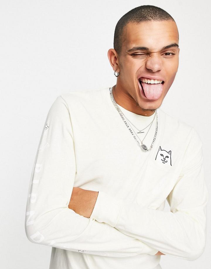 Ripndip Lord Nermal Long Sleeve Top In Beige-neutral