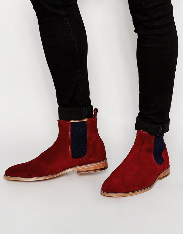 Bobbies L'horloger Suede Chelsea Boots - Red