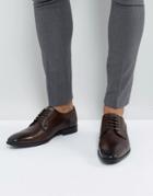 Base London Penny Leather Derby Shoes In Brown - Brown