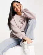 Threadbare Embroidered Oversized Sweater In Taupe-brown