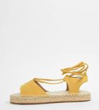 Asos Design Jump On Tie Leg Espadrille Sandals - Yellow