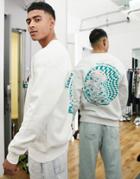Jack & Jones Originals Oversized Sweatshirt With Mushroom Back Print In Off White
