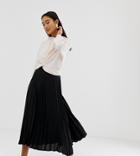 New Look Pleated Midi Skirt In Black