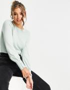 Lipsy Scallop Edge Crew Neck Sweater In Sage-green