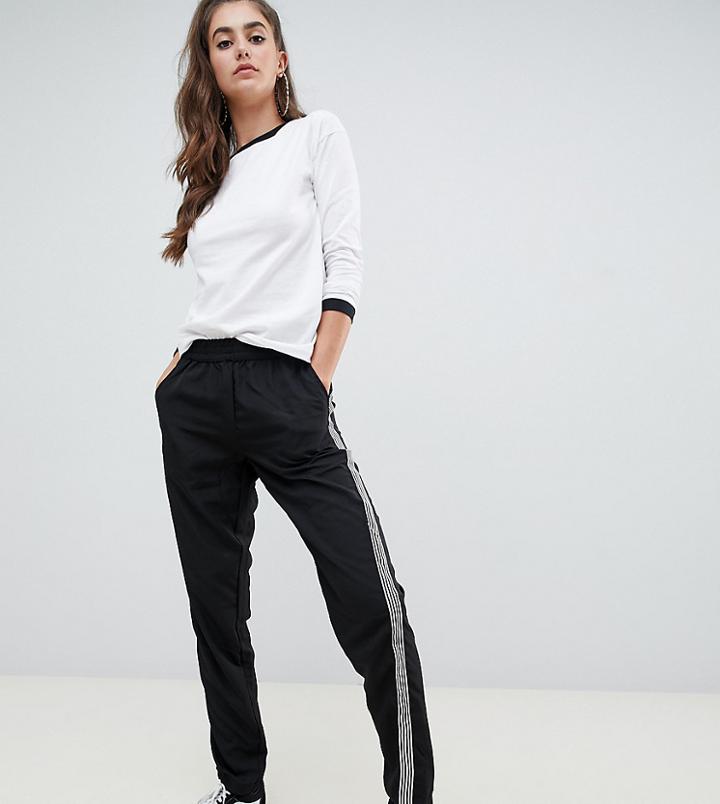 Noisy May Tall Magic Sports Tape Side Pants - Black