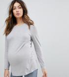 New Look Maternity Organic Long Sleeve Pocket Top - Gray