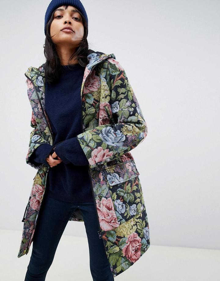 Asos Design Jacquard Parka - Multi