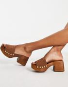 Schuh Tanika Suede Clog Sandals In Tan-brown