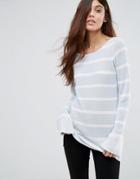 Vero Moda Peplum Hem Lightweight Knitted Top - Blue
