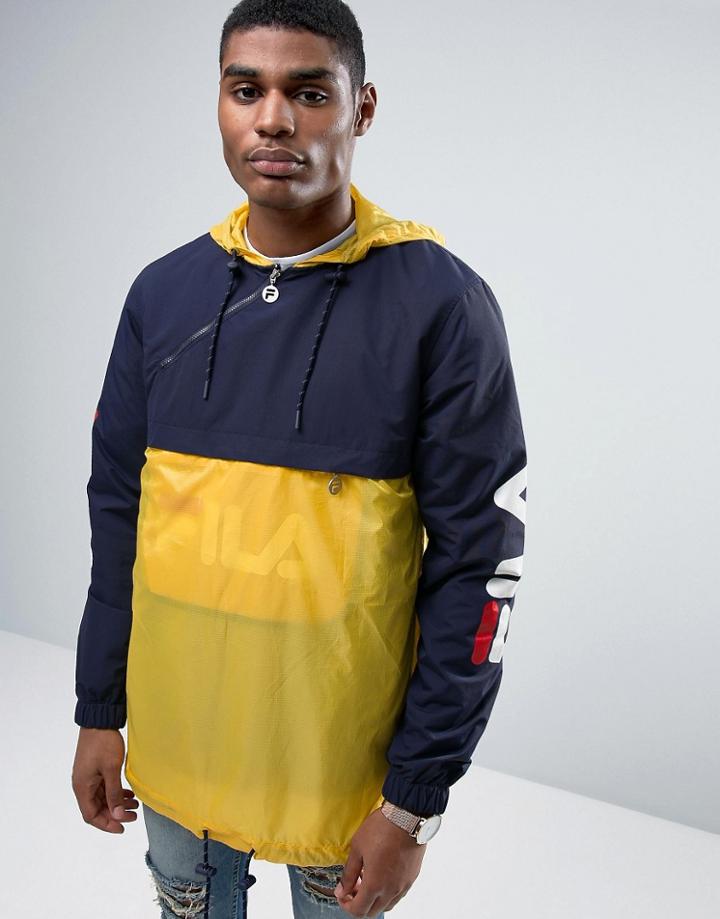 Fila Black Overhead Jacket - Yellow