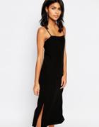 Warehouse Side Split Cami Dress - Black