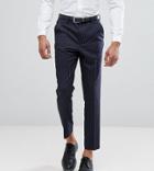 Asos Tall Tapered Suit Pants In Navy Pinstripe - Navy