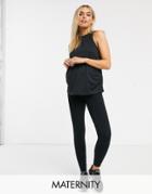 Asos 4505 Maternity Icon Legging In Cotton Touch-black