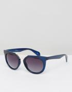 Jeepers Peepers Sunglasses With Brow Detail - Blue