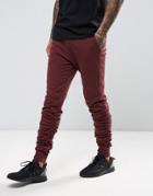 Asos Skinny Ruched Joggers In Red - Red