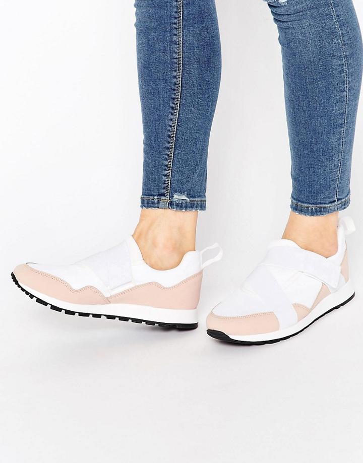 Asos Dario Cross Strap Sneakers - White