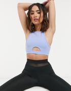 South Beach Crop Top With Cutout In Lilac-purple