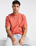 Topman Oversized Fit T-shirt In Burgundy-red