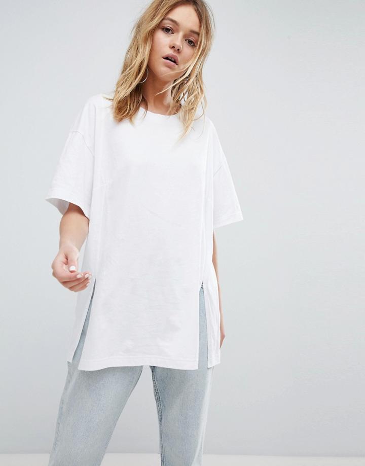 Cheap Monday Long Line T Shirt - White