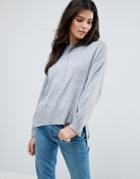 Asos Boyfriend Sweater In Oversized Fit - Gray