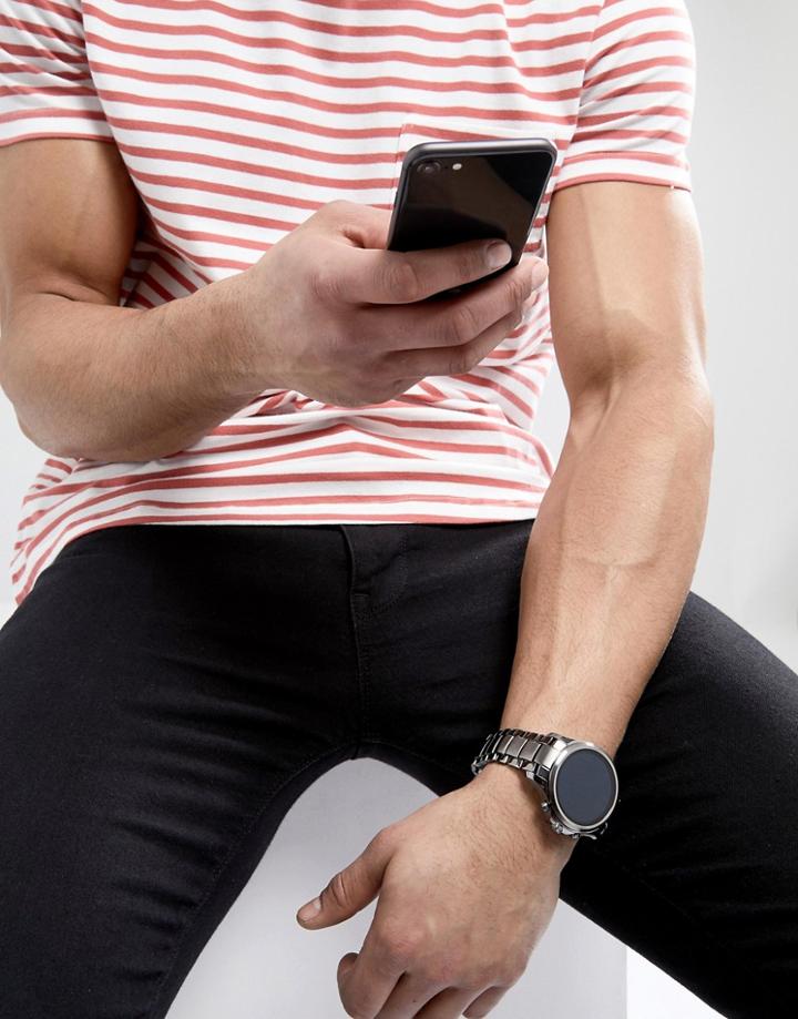 Emporio Armani Connected Art5005 Bracelet Display Smart Watch In Gunmetal 46mm - Black